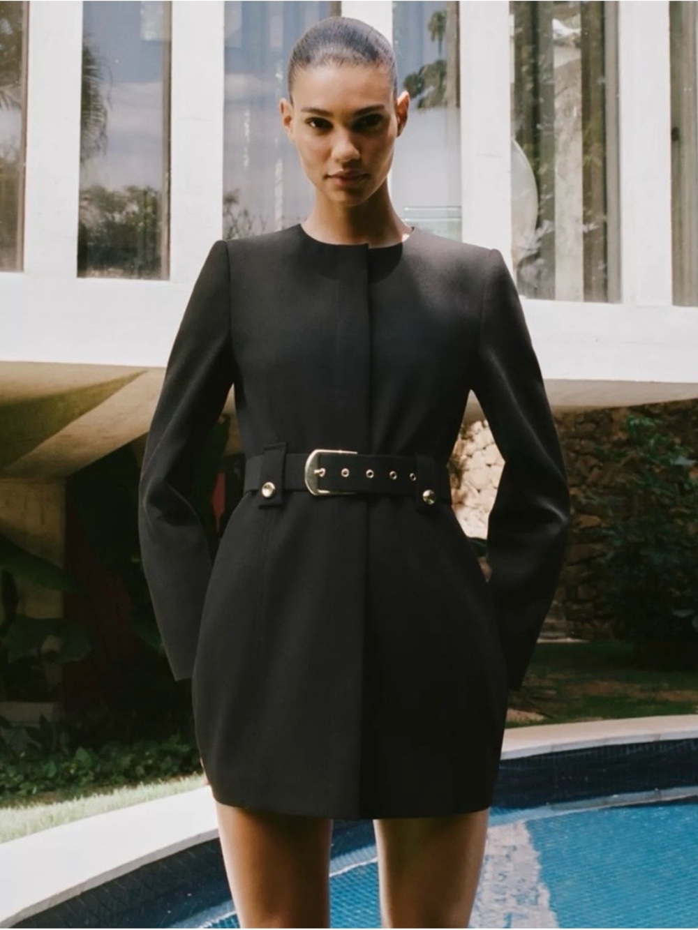 Zara Black Blazer With Gold Tone
Buckle Belt Size XS NWT